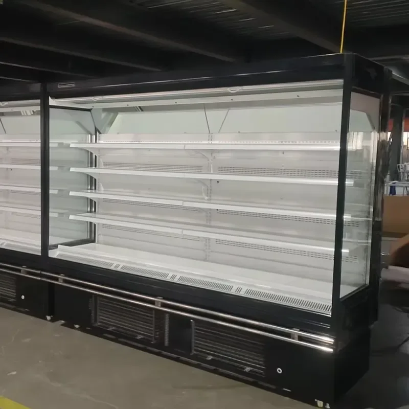 8ft Single Temp Open Cooler Air Cooled Compressor Stainless Steel A++ Energy Saving Automatic Beverage Display Refrigerator