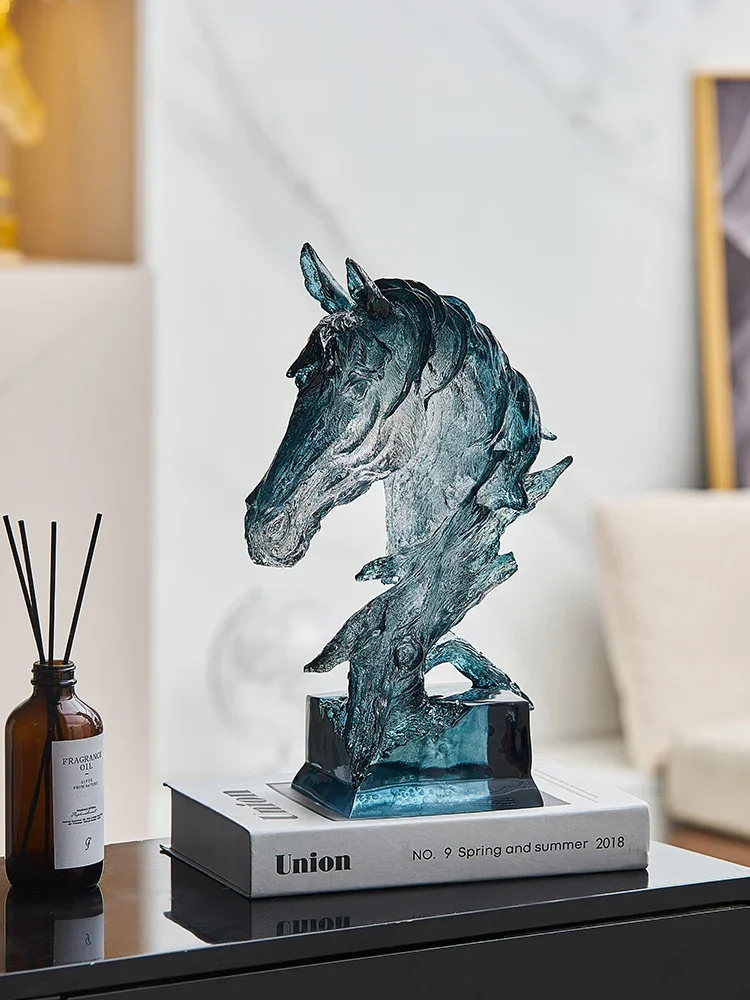 

Home Decor Horse Sculptures Nordic Room Decor Transparent Horse Head Figurines Office Desktop Home Decoration Accessories Statue