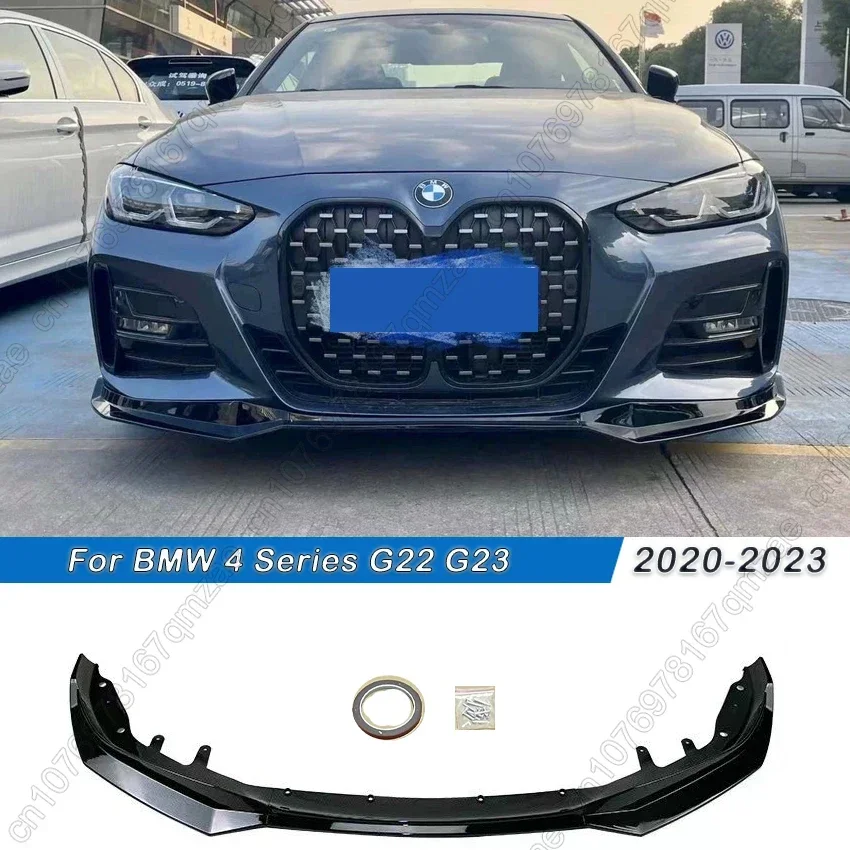 For BMW 4 Series G22 G23 2 Door M440i M440d 430d 430i 2020-2023 Front Bumper Splitter Lip Car Diffuser Spoiler Bumper Deflector