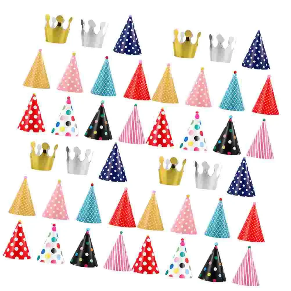 44pcs Chic Birthday Paper Hat Creative Children Photo Props Unique Paper Party Supplies Favors for Kids