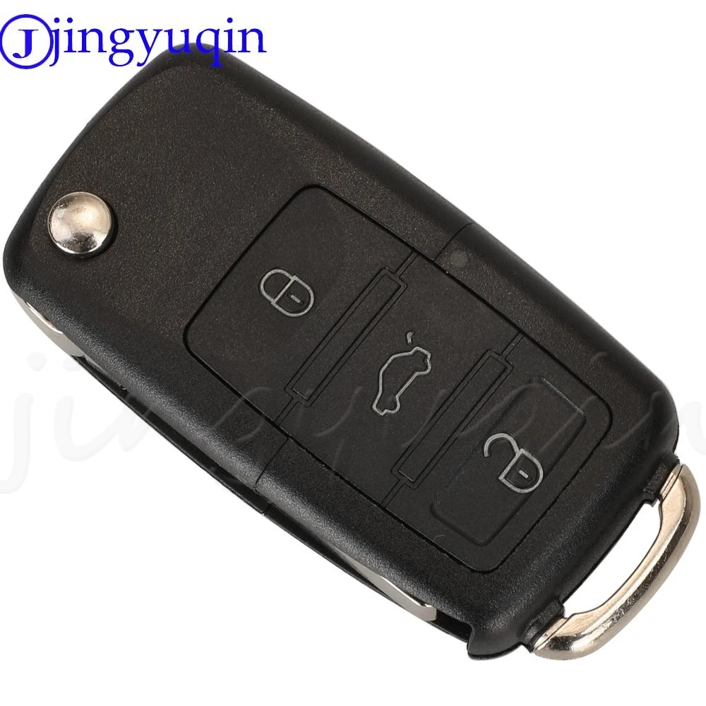 jingyuqin 1J0959753DJ Flip Remote Car Key Fob 315MHz ID48 For Volkswagen VW Bora Golf Sharan Passat Leon Toledo HU66 Blade