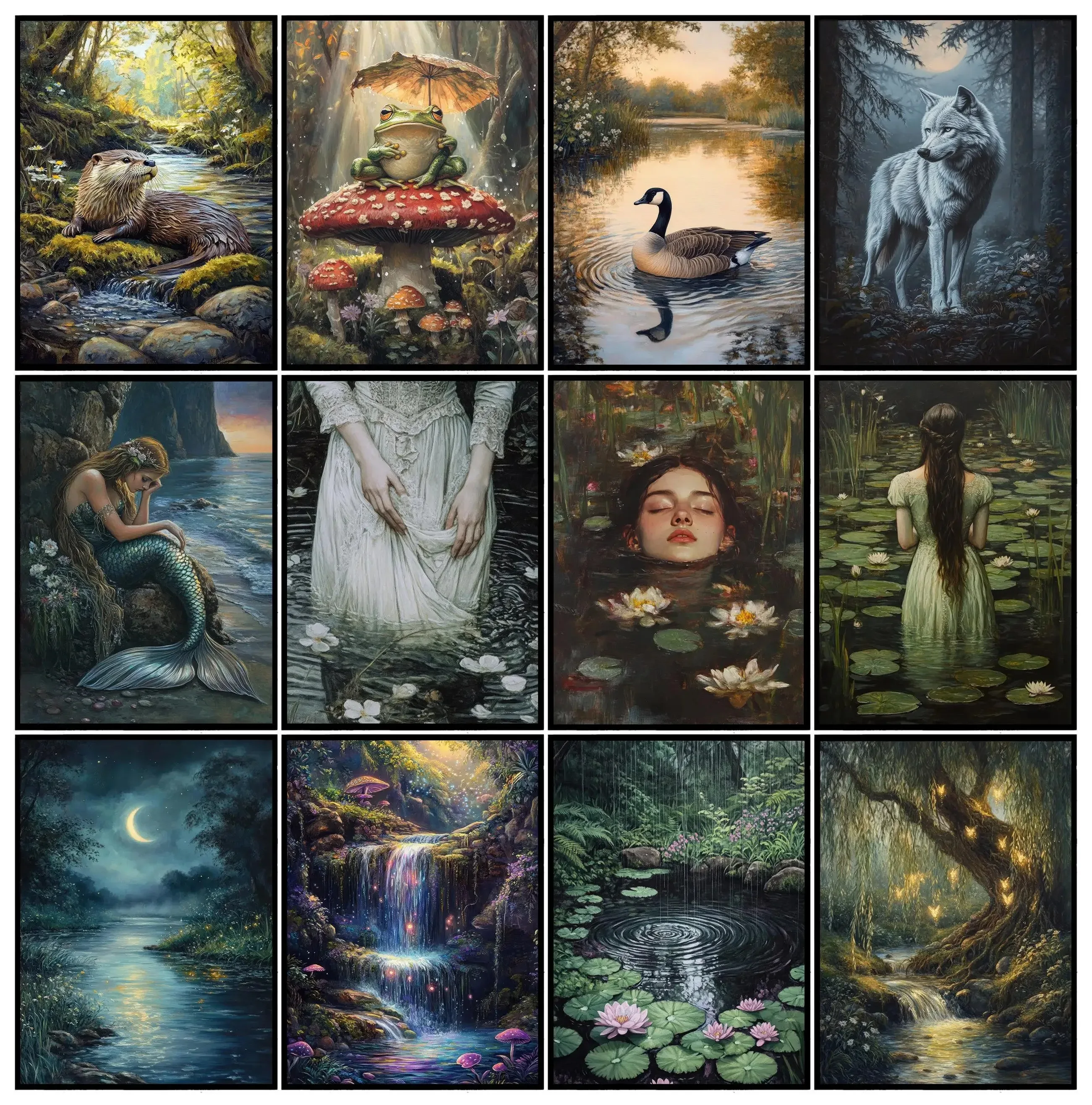 

500PCS Puzzle Dark Art Surrealist Mermaid Fairy Tale Forest Diy Toy Toys for Kids Birthday Diy Funny Gifts Home decoration