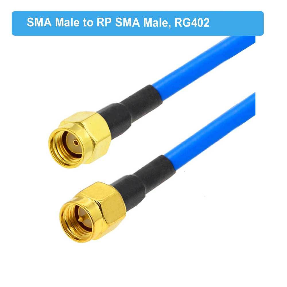 RP-SMA Male to SMA Male Plug RG402 Pigtail Cable 50 Ohm Low Loss RF Coaxial Cable Temperature Resist High Frequency Test Cable