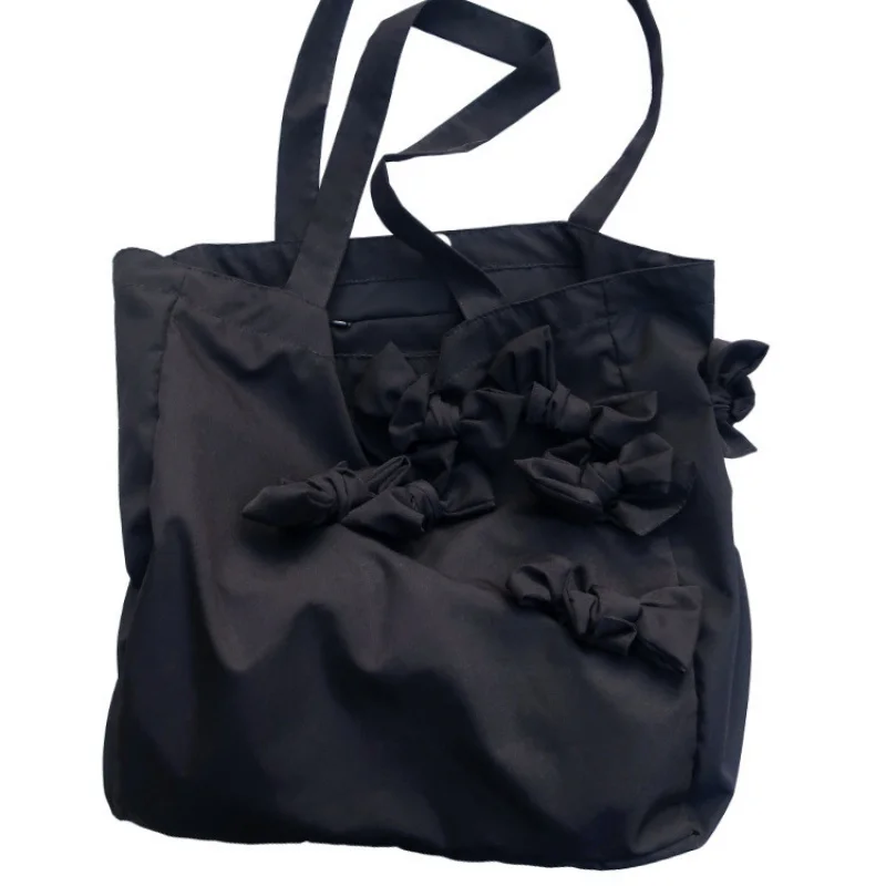 

WTAII Original handmade casual style large-capacity apricot-colored bowknot handbag for women, suitable for travel or as a shoul