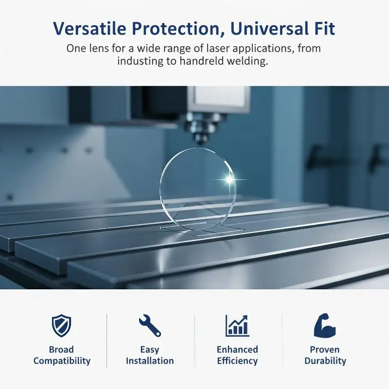Laser Protection Lens High Light Transmittance Scratch Resistant for Fiber Laser Cutting Engraving Workshops