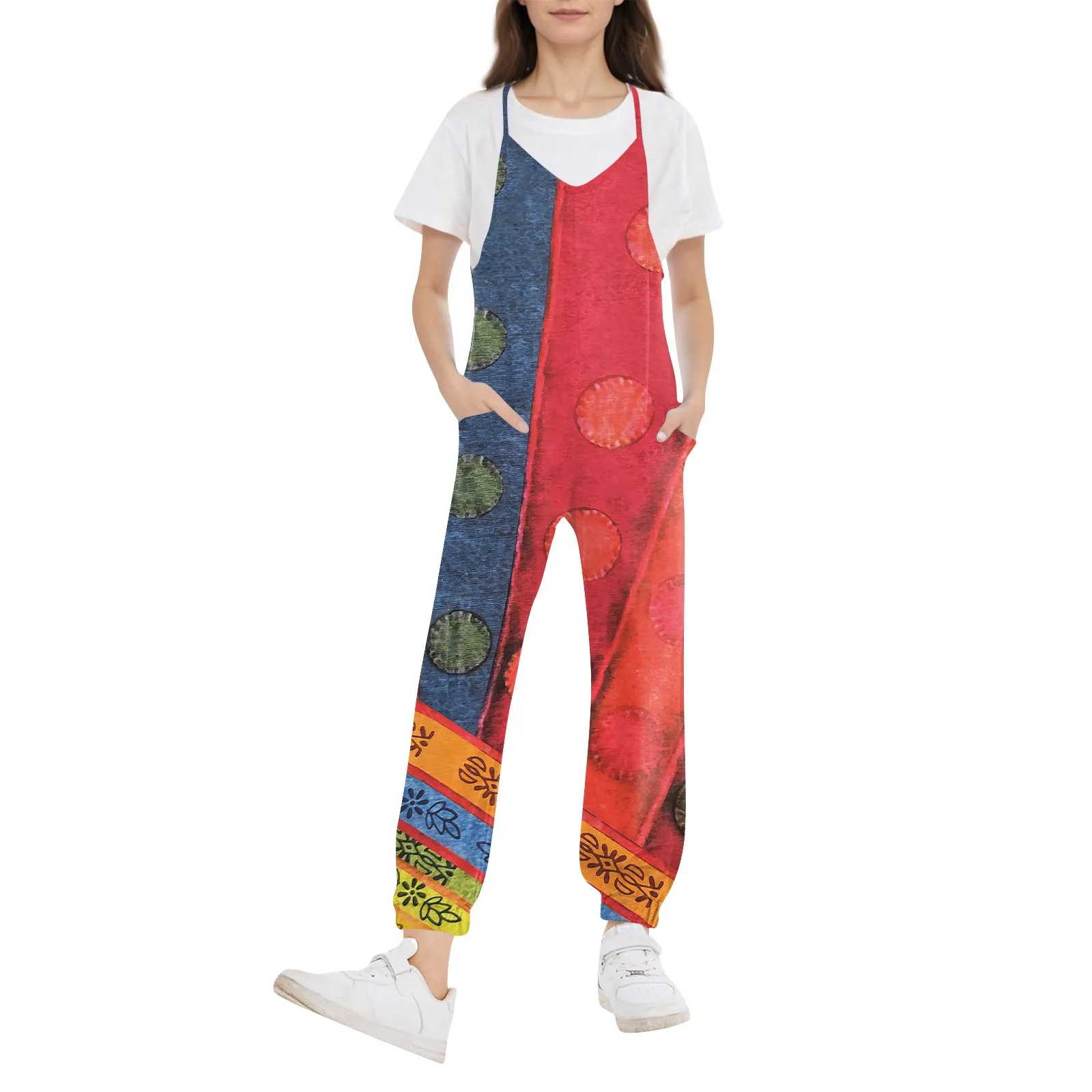 Women'S Playful Overalls Gradient Or Block Print Trousers Slim-Fit Trousers With Cuffs And Pockets Rediscover A Childhood Feel