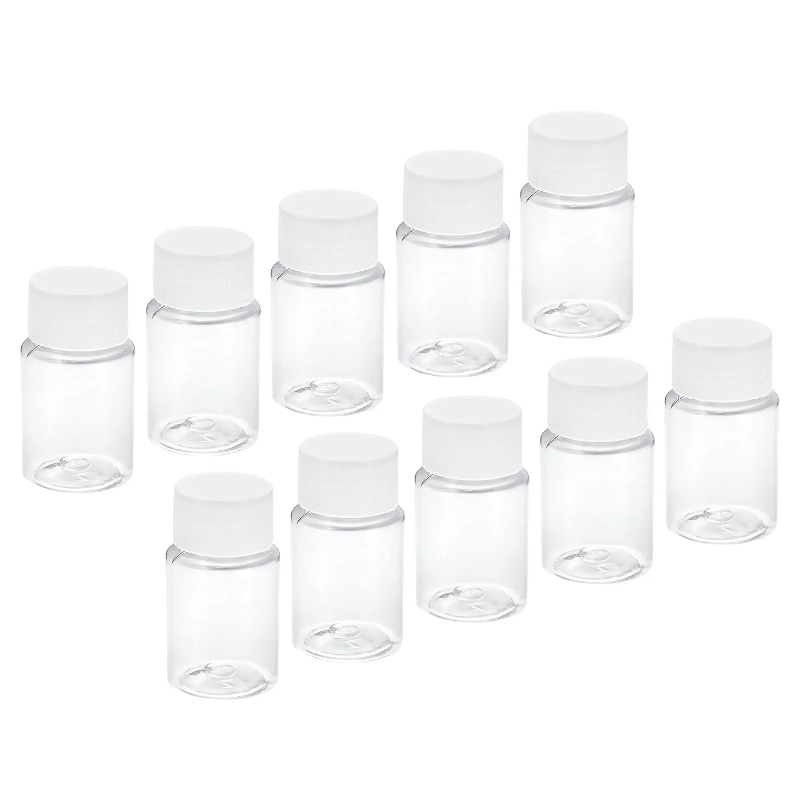 Botella de reactivo de boca ancha, recipiente de plástico para laboratorio, sellado de muestras, almacenamiento de líquidos, 10 piezas, 20ml/0,7 oz