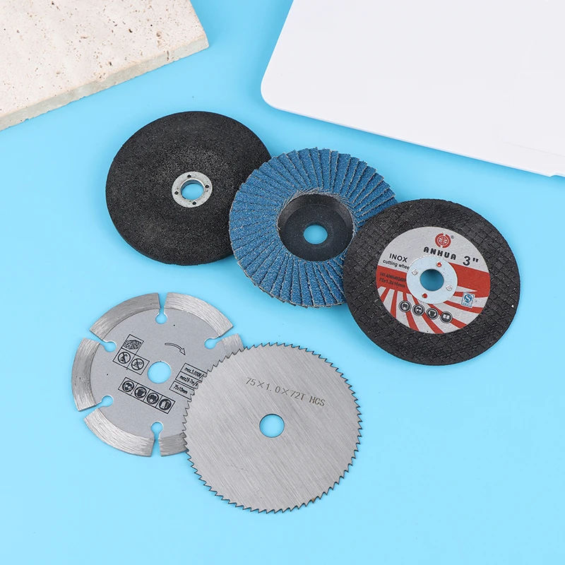 5Pcs/set 75mm Angle Grinder Attachment Cutting Disc Mini Circular Saw Blade Grinding Wheel For Angle Grinder Tools Parts