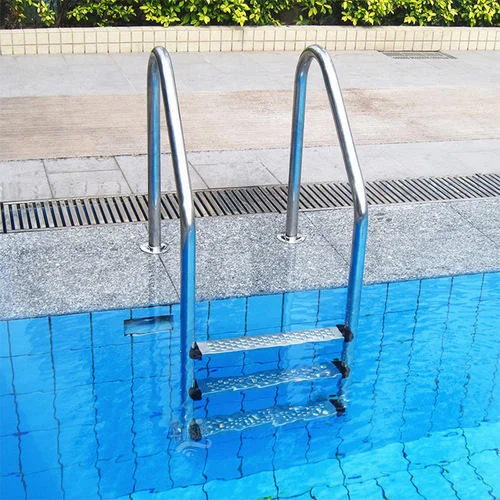 Escalera de Piscina de 2 Peldaños de Acero Inoxidable 304 Antideslizante con Anclaje Tipo PIKES SL215 con Certificación CE para Montaje en Pared