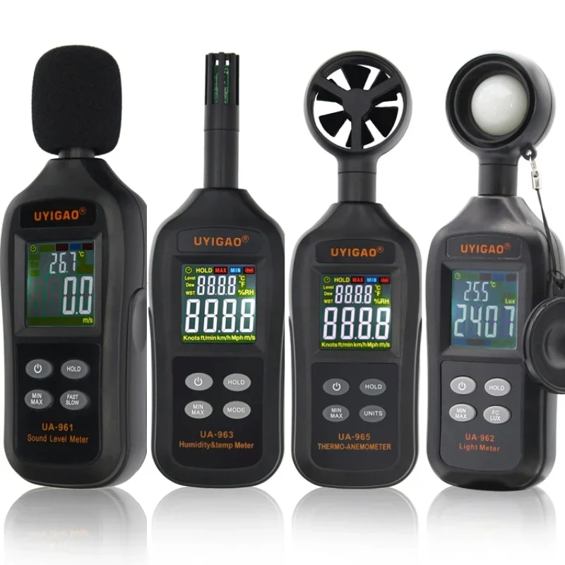 Digital Wind Speed Meter Anemometer Thermo Hygrometer Temperature Humidity Meter Lux Light Meter Decibel Noise Sound Level