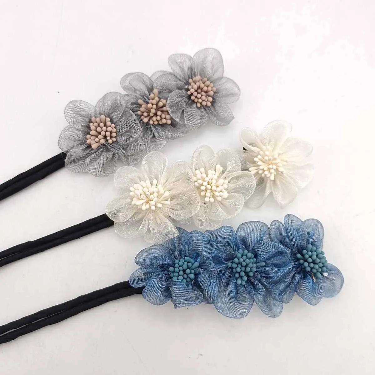 أنيقة قذيفة اللؤلؤ كسول مموج الشعر القوس المشابك مضفر الشعر قطعة أثرية خمر المرأة زهرة DIY بها بنفسك صانع الشعر أدوات Scrunchies