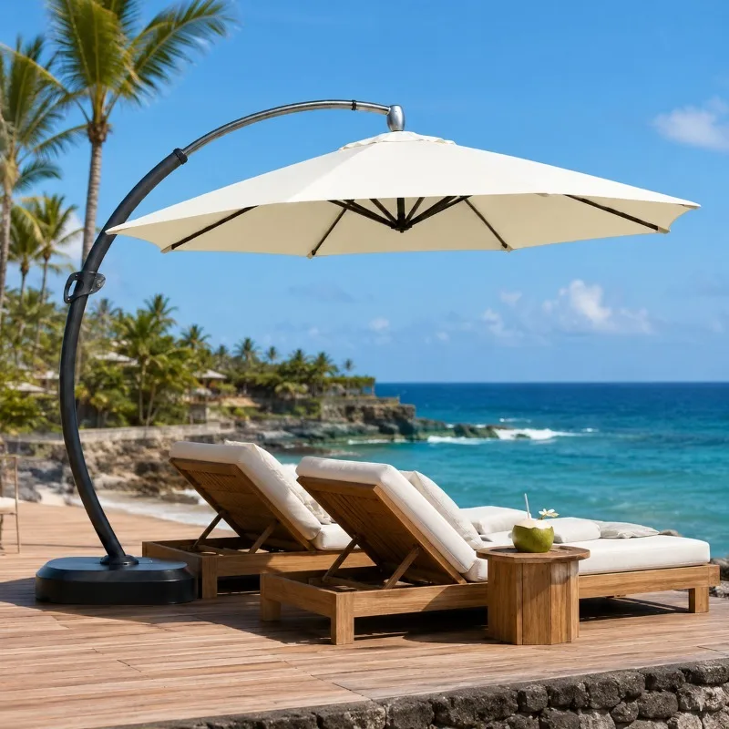 Patio Umbrellas Wholesale Waterproof Outdoor Cantilever Patio Outdoor Parasols Big Garden Curved Arm Cantilever Umbrella