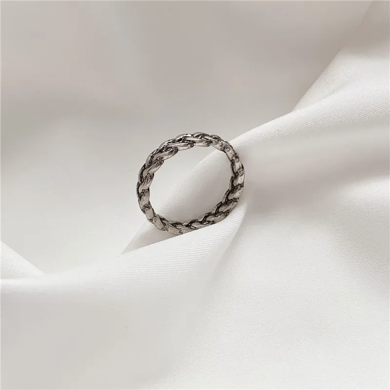 Twisted Geometric Rings Retro Twist Hemp Flowers Ring Fashion Women's Jewelry Wedding Party Ring Gift