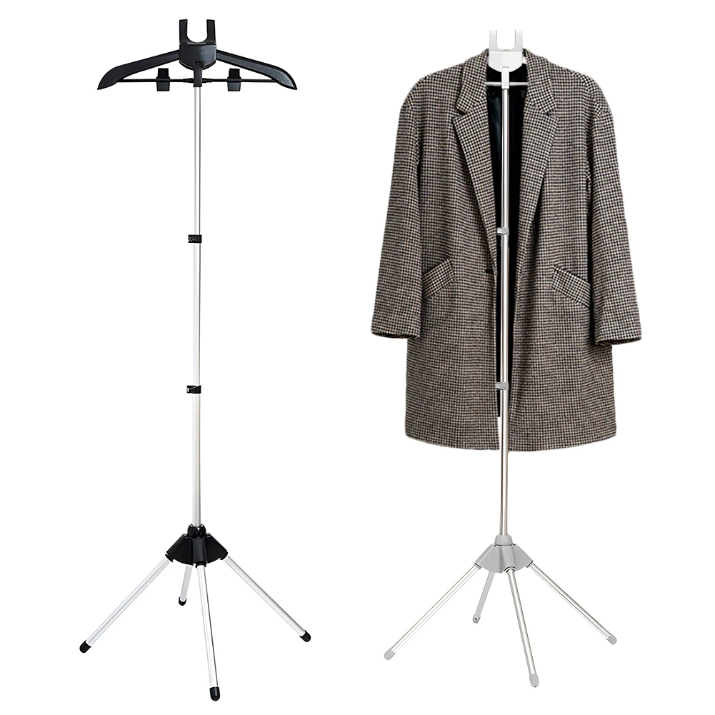 Suporte para vaporizador de roupas, liga de alumínio, cabide de roupas, altura ajustável, dobrável, rack de vapor para engomar a vapor