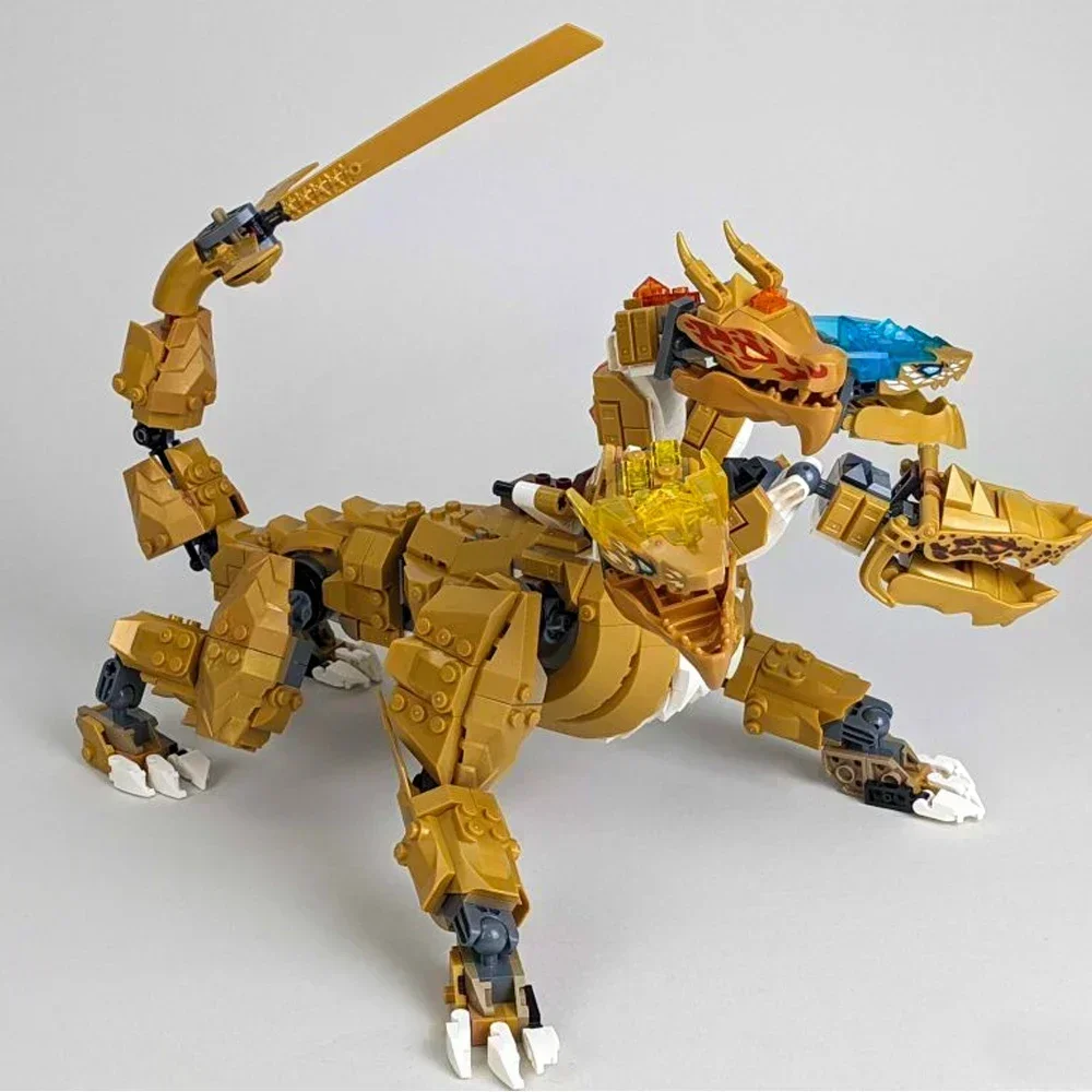 Lloyd Golden Ultra Dragon Building Blocks Four-Headed Dragon Mech Bricks Toys For Children Gifts