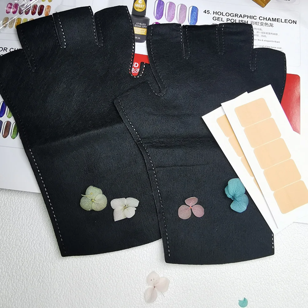 

10 Pairs UV-proof Manicure Gloves Anti for Nail Light Mitten Gel Nails Black Polish Led