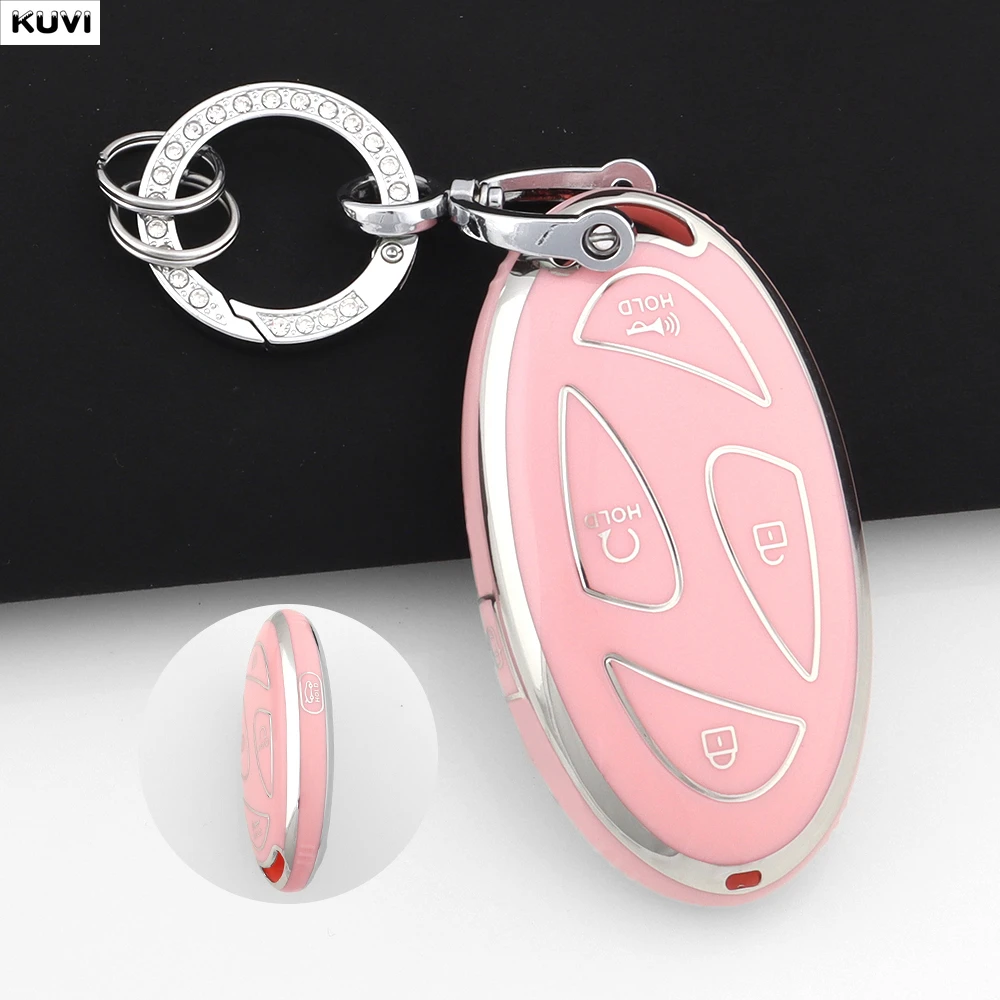 

Pink TPU Car Smart Key Case Cover For Hyundai Santa Fe Tucson 2022 Ioniq 5 Atos Prime Solaris 2021 Hyundai Palisade 5 7 Buttons