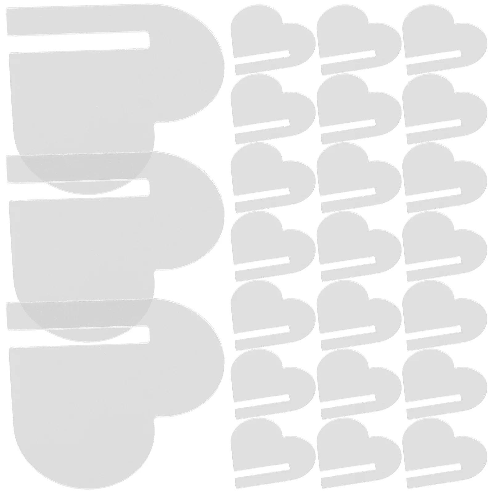 

30pcs Heart-shaped Drink Tags Transparent Acrylic Reusable Cup Markers Party Decorative Beverages Labels Valentine Day