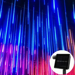 Led Meteor Shower Solar Led String Lights Fairy Garland Christmas Tree Decorations Outdoor Garden Street Lights 8 Tubes 30/50cm