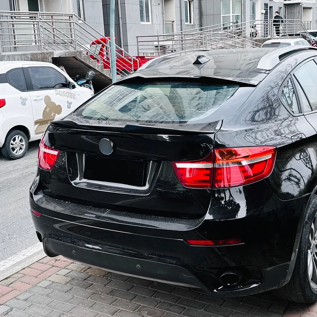 For BMW X6 E71 2008-2014 Rear Trunk Spoiler Wing Airfoil Tail Fin Blade Style Splitter Auto Accessories Body Kit Tuning Trim