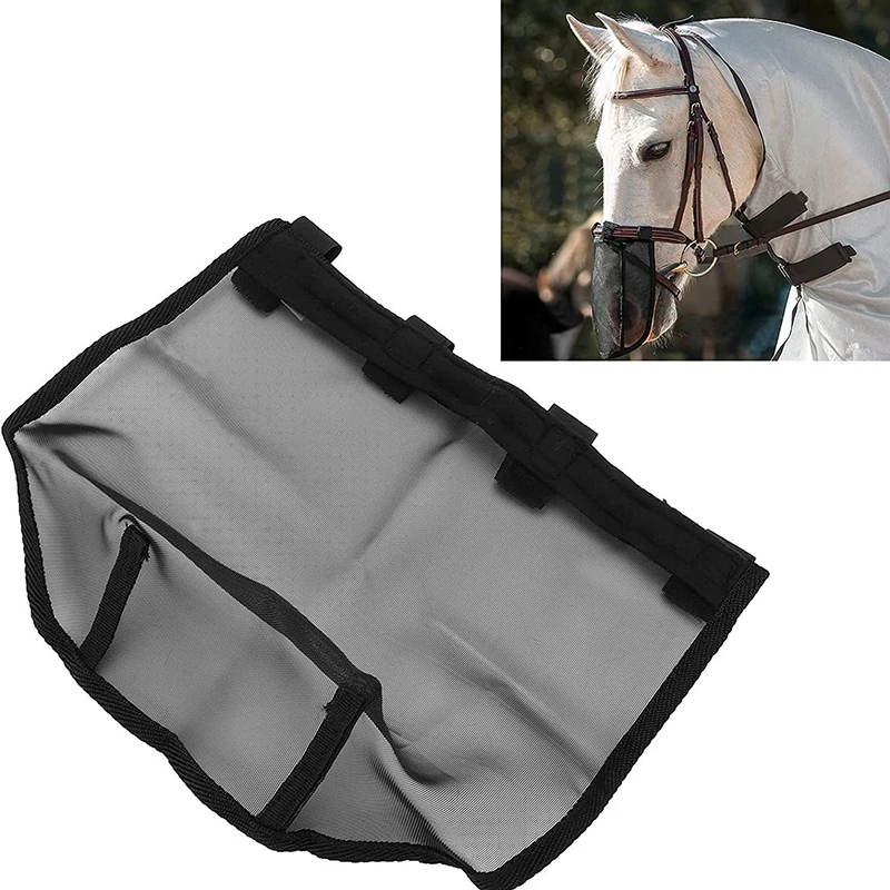 1PC Horse Nose Mosquito Protection Black Mesh Breathable Headgear Livestock Nose Durable Face Cover Horse Care Products