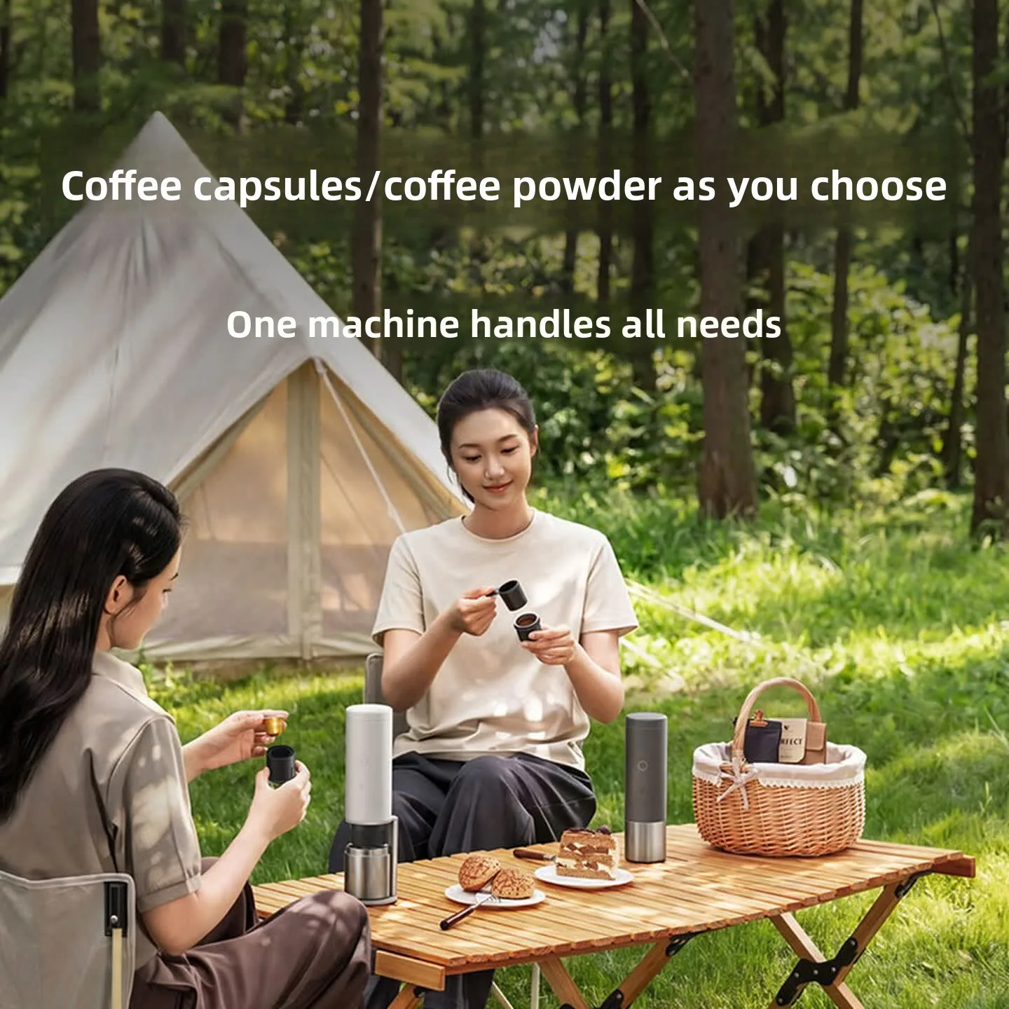 Mijia Portable Coffee Machine USB Rechargeable Dual‑Use Mini Coffee Maker for Capsule & Ground Coffee Travel Camping Office Home