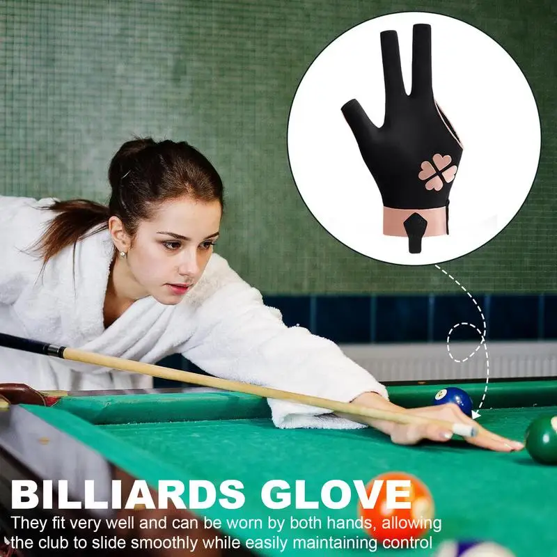 Pool Cue Gloves Cue Sport Gloves Pool Gloves Three Finger Gloves Anti-Slip Grip Breathable Billiard Shooter Gloves Pool Billiard