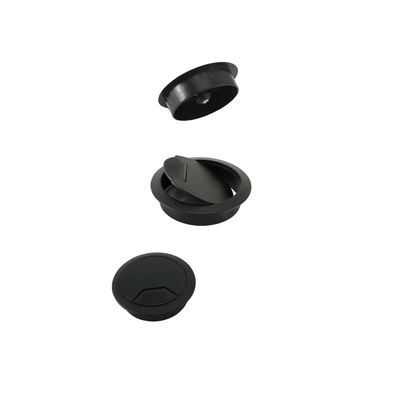 60mm Wire Hole Covers Desk Table Plastic Cable Hole Cover PC Computer Desk Round Wire Tidy Grommet Table Cable Fastener