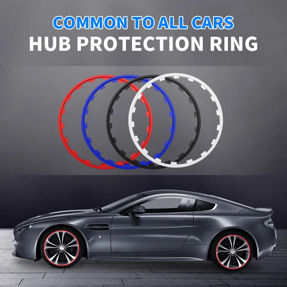 4PC 16/17/18/19/20inch Car Vehicle Wheel Rims Edge Protector Ring Tire Guard Strip Decor For VOLVO Tesla Nissan Ford Peugeot Etc