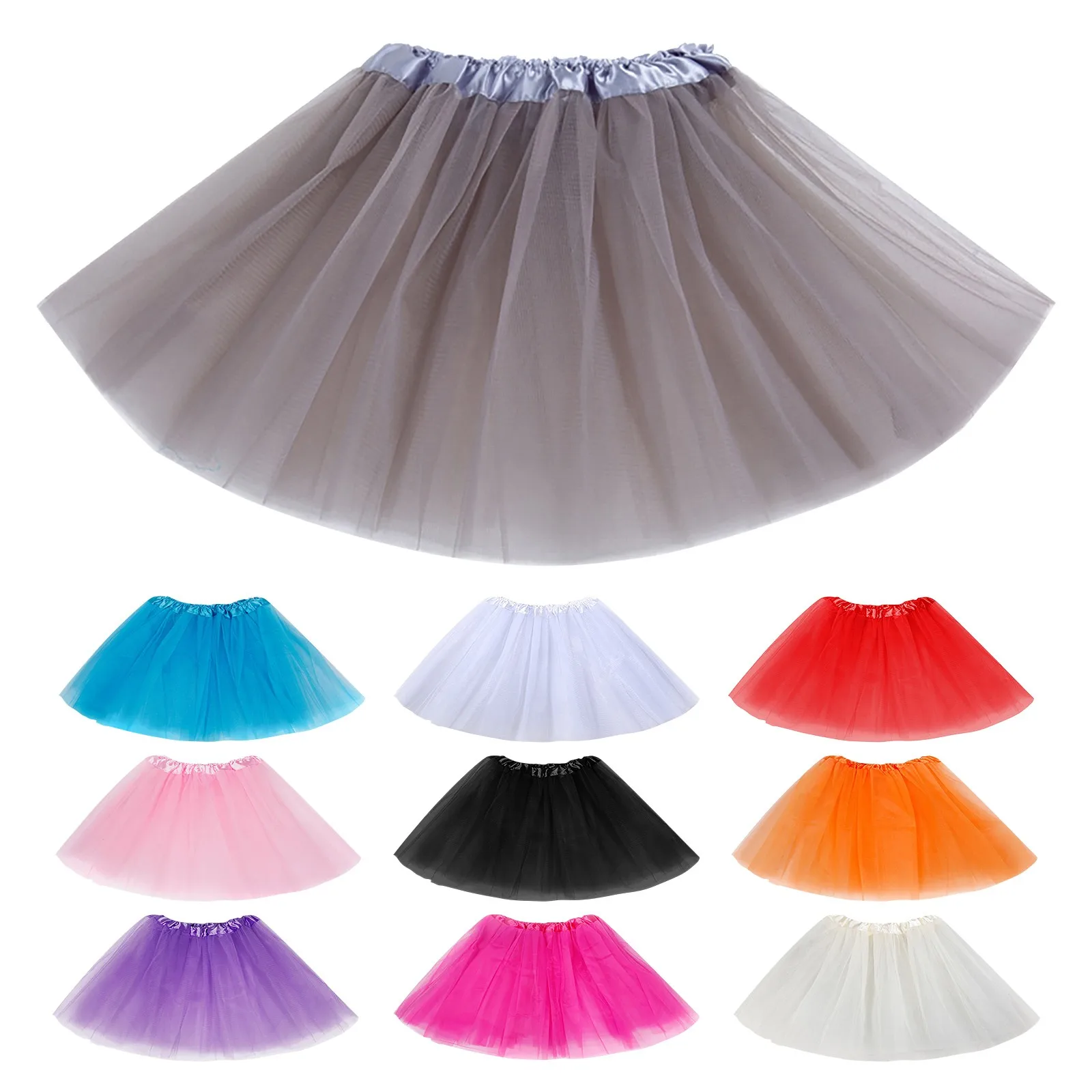 

Women Plus Size Soild Color Dress Short Fashion Pleated TUTU Dance Pencil Skirts for Women Schoolgirl Skirt Rhinestone Skirt