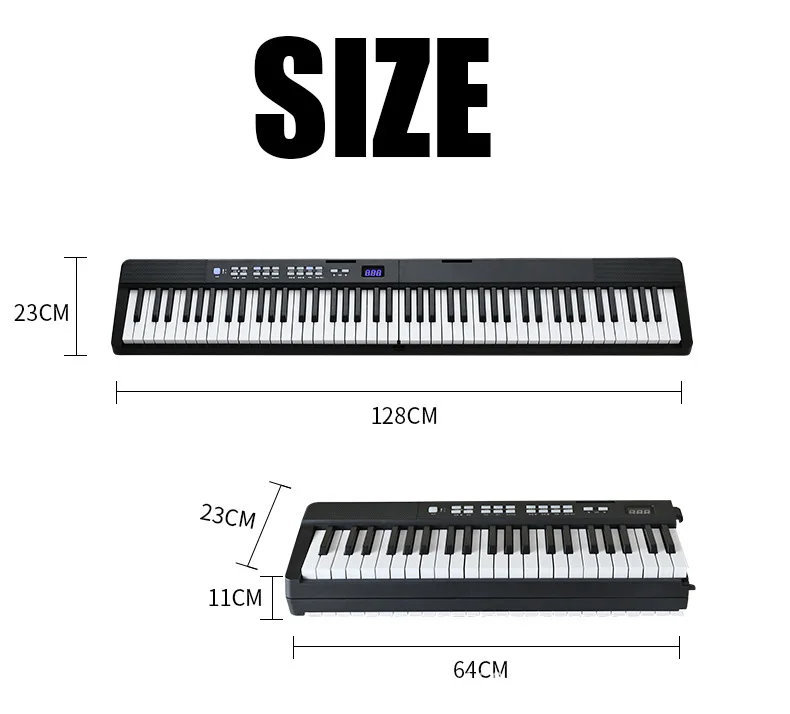 Foldable Musical Piano with Digital Organ Controller, 88 Keys, Electronic Music Synthesizer, Professional Keyboard