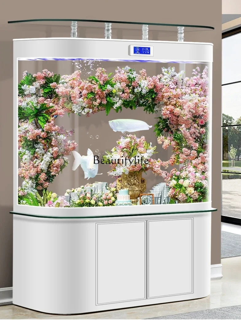 

Bottom Filter Glass Fish Tank Double Arc Large Curved Floor Ecological Change Water Aquarium