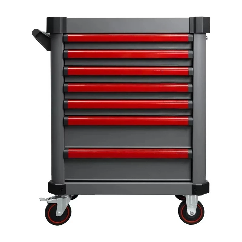 Tool Sets Rolling Box Chest 7 Drawers Tool Cabinet Cart Trolley GRAY Heavy Duty Stainless Steel Cold Rolled Steel 1 Set BESITA