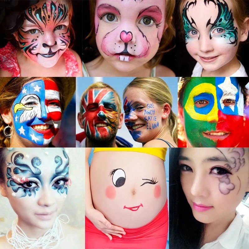 6 Colors 10g Professional Face Paint Body Paint Water Based Face Painting Makeup Safe for Kids and Adults Split Single Color