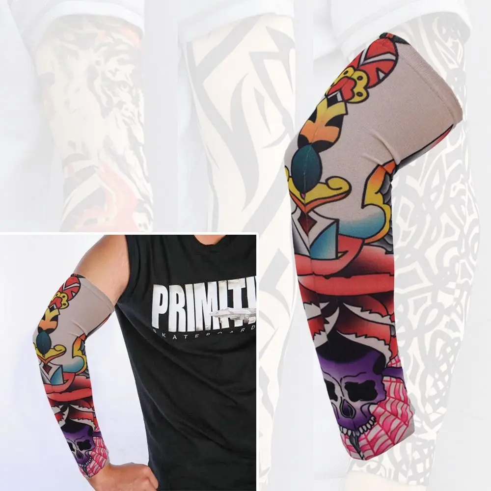 1Pcs New Sun Protection Flower Arm Sleeves Outdoor Sport Summer Cooling Arm Cover Basketball UV Protection Tattoo Arm Sleeves