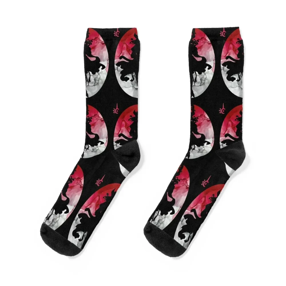 

FFXIV Red Mage Silhouette Socks cotton anti slip football christmas stocking hockey Women's Socks Men's