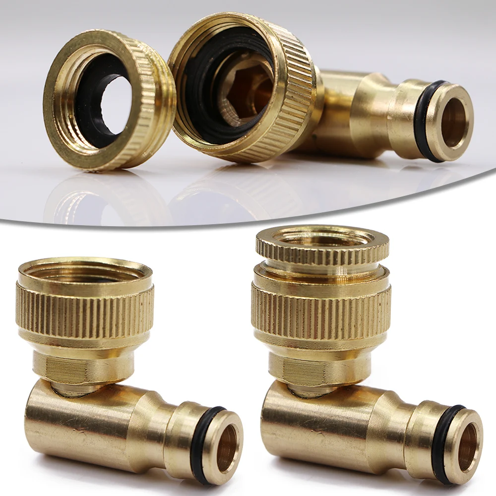 

1PCS 16mm 1/2" 3/4" Elbow Quick Connector Brass Copper Adapter Garden Watering Irrigation Connect Repair Durable Coupling Joint