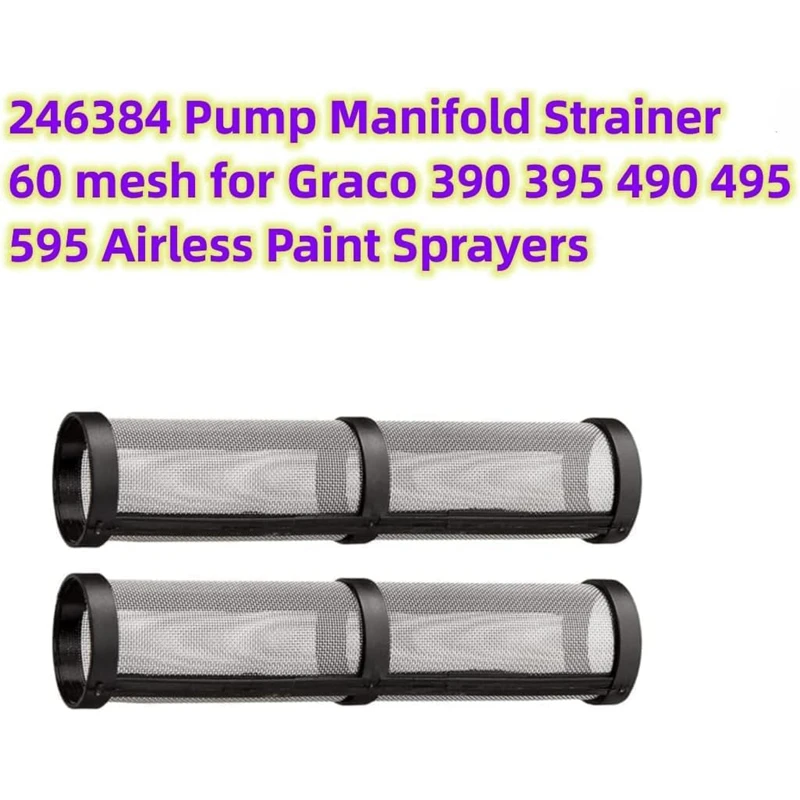 BHBD-15Pcs 246384 Airless Paint Sprayer Filters For 390 395 490 495 595 Pump Manifold Strainer 60 Mesh