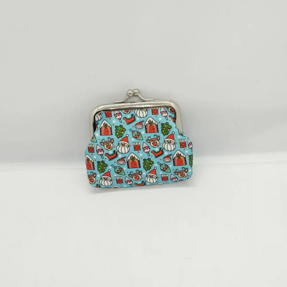 6 pièces de porte-clés créatifs au design de dessin animé, série de Noël, fermeture à clip, porte-monnaie compact, mini sac de rangement, cadeau de Noël