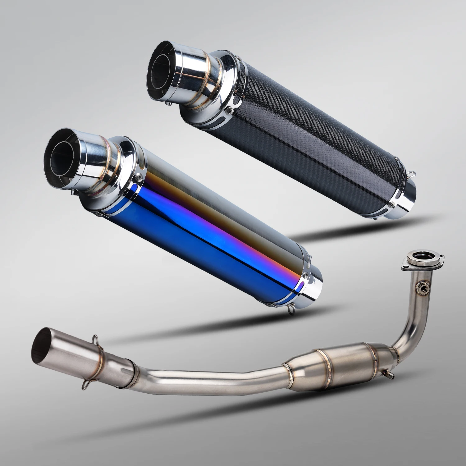 

For SYM ADXTG 400 2024 Motorcycle Exhaust Front Link Pipe Exhaust Connect with 51MM Yoshimura carbon fiber Muffler