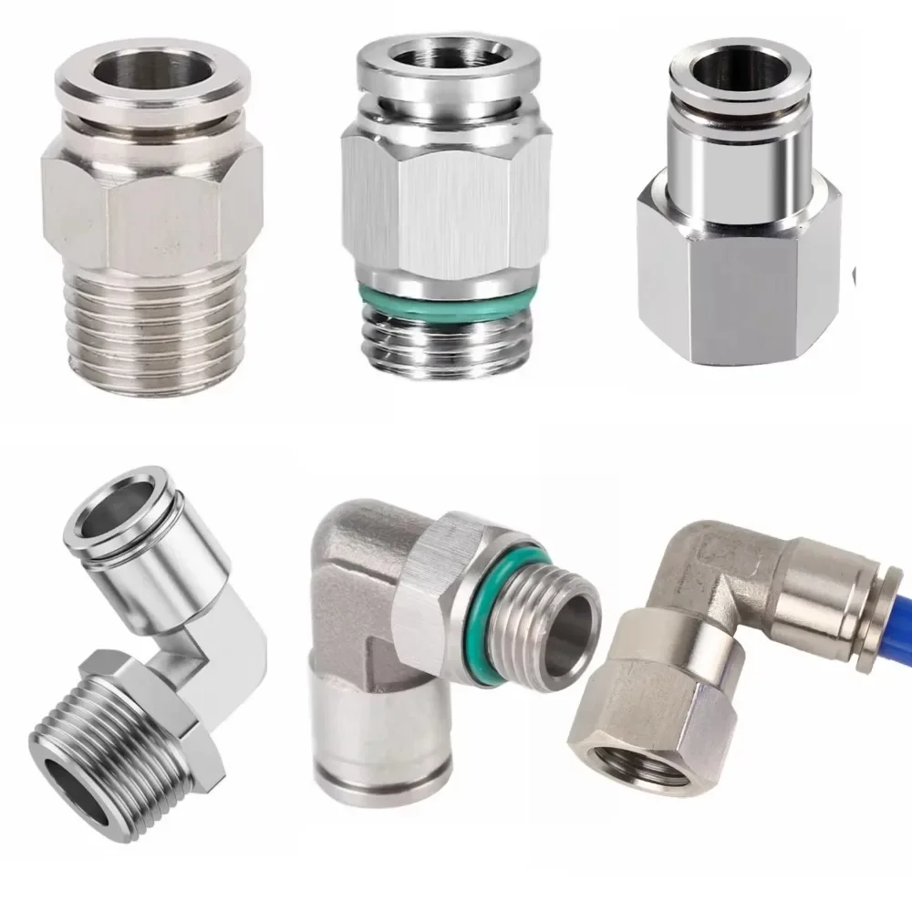 

1/8" 1/4" 3/8" 1/2" 3/4" BSP NPT Female Male Pneumatic Elbow 304 Stainless Push In Quick Connector Release Air Fitting