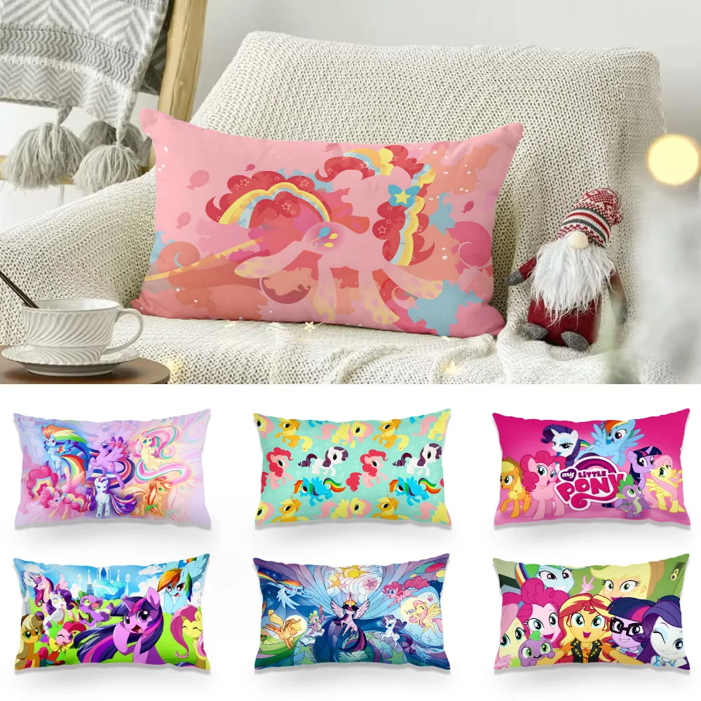 M-My L-Littles P-Ponies Double-sided Printing Rectangle Pillow Case Bedside Pillowcase Sofa Cushion Cover Room Home Decoration