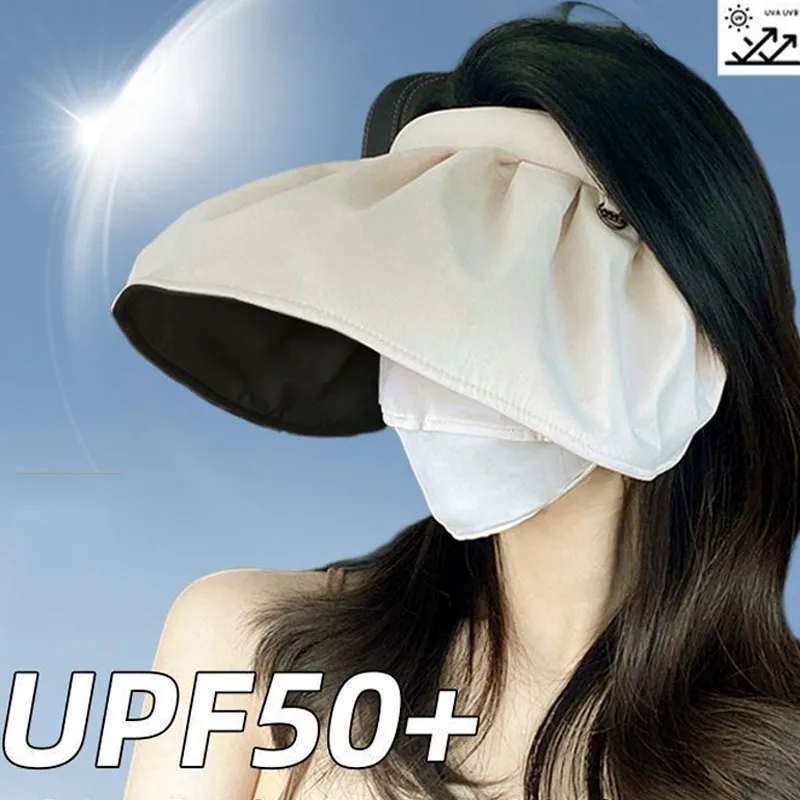 

Anti UV Sunscreen Foldable Bucket Hat Summer Wide Brim Sun Hat for Women Female Sun Protection Outdoor Riding Sport Beach Caps