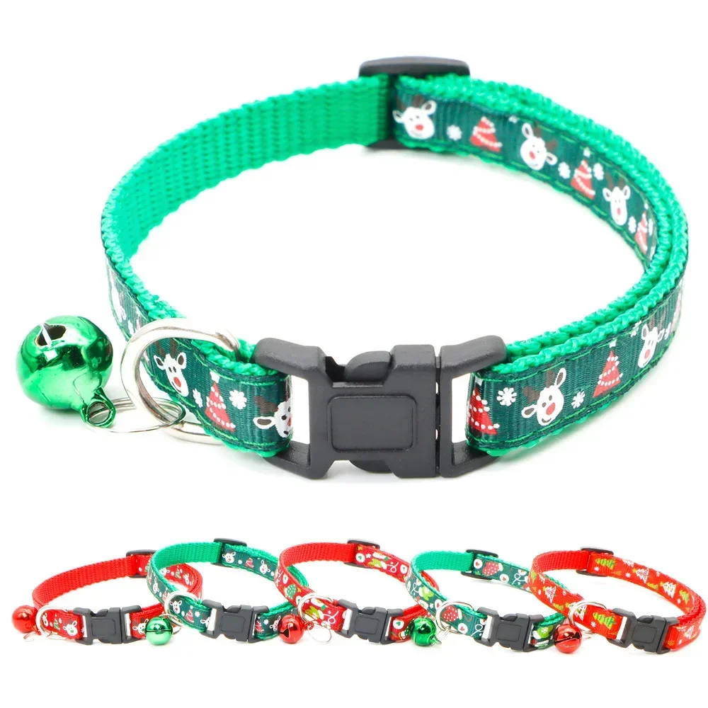 1pc Haustier Halsbänder zarte Sicherheit lässig Nylon Hunde halsband mit Glocke Weihnachten Halsband Mode verstellbare Haustier Katze Hunde halsband