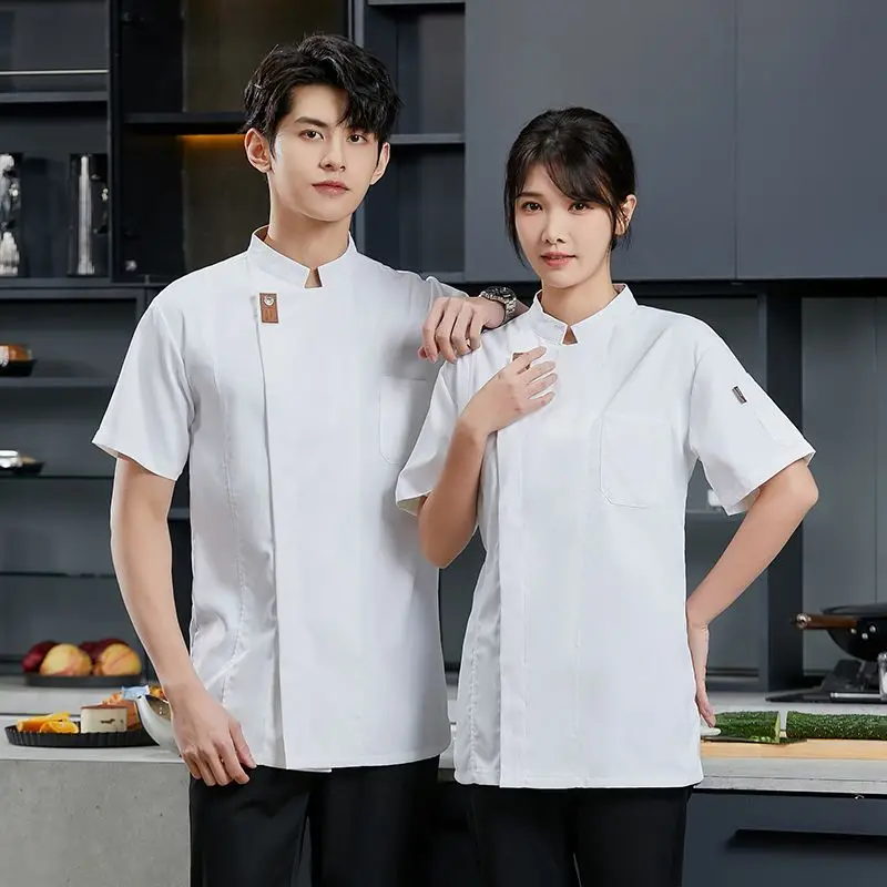 블랙 셰프 재킷 반팔 요리사 셔츠 스시 긴팔 셰프 유니폼 베이커리 레스토랑 웨이트리스 웨이터 유니폼 상의 여성용
