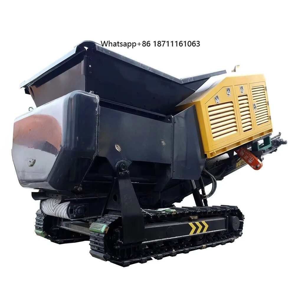 Mobile Hydraulic Double-Shaft Engine Wood Chipper for Construction Waste Concrete Processing  1 Year Warranty
