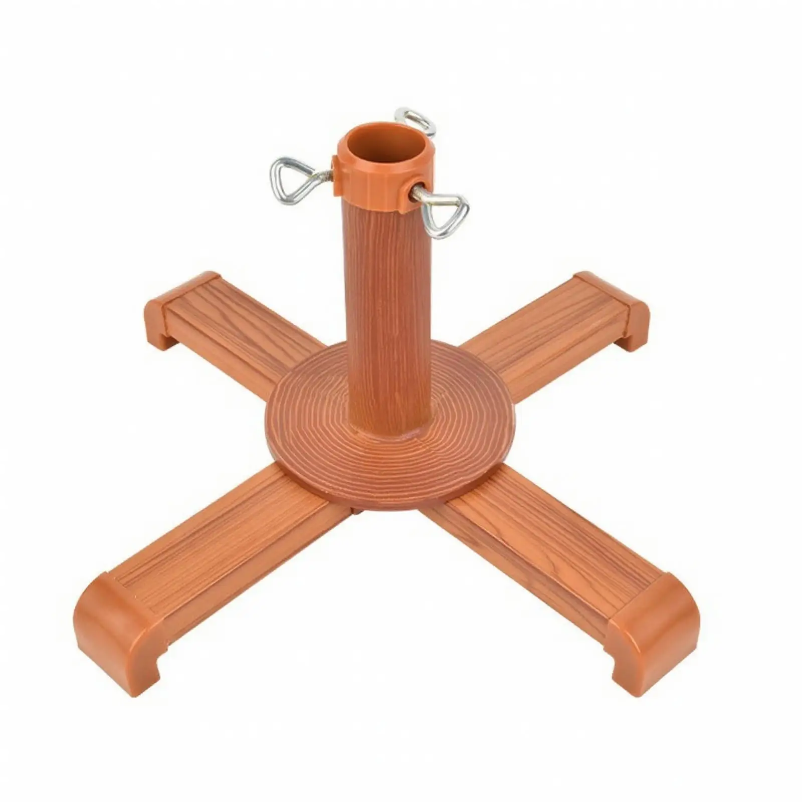 Christmas Tree Stand Foldable Folding Christmas Tree Stand Hardware Iron Wood-Grain for Home, Shops