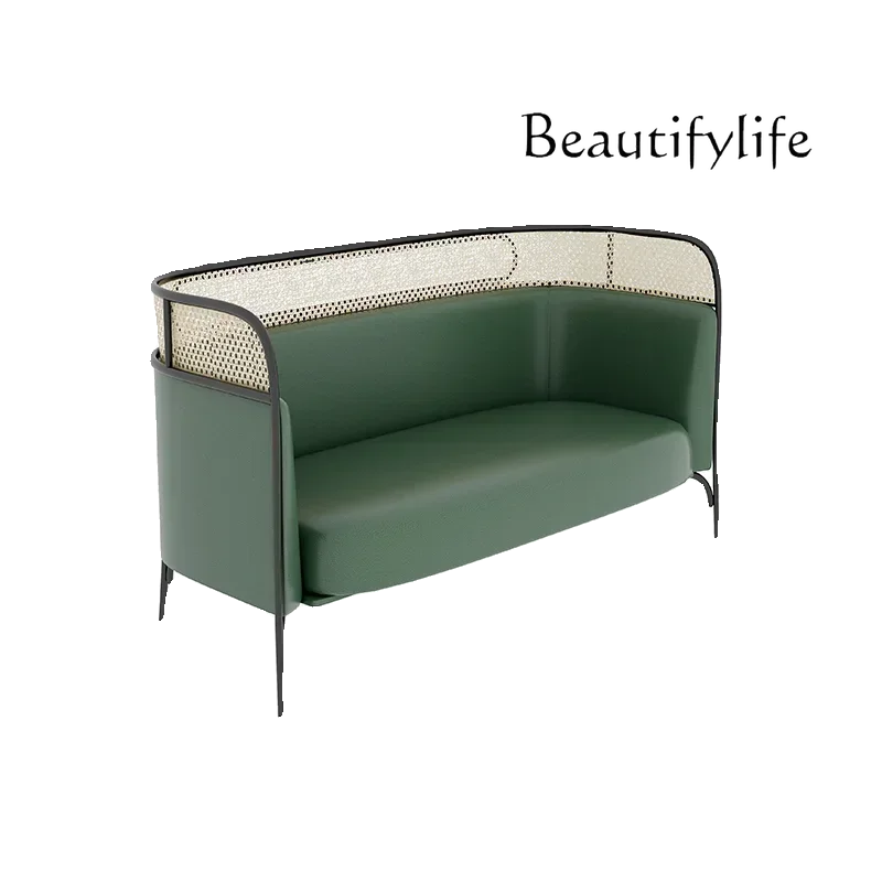 N Tea house card seat sofa milk tea shop cafe table and chair combination hot pot restaurant wall rattan seat