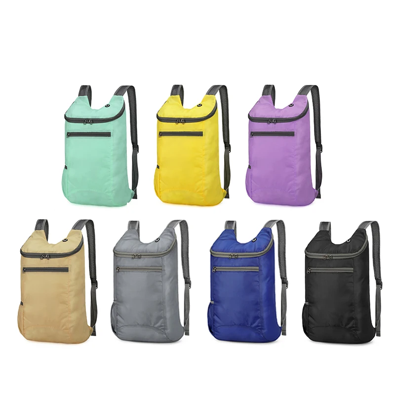 حقيبة ظهر خفيفة الوزن قابلة للطي للاستخدام الخارجي - حقيبة رياضية من القماش المقاوم للماء عالية الكثافة للتخييم والمشي لمسافات طويلة والسفر وتسلق الجبال