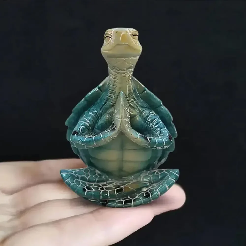 Yoga Sit Meditation Sea Turtle Artwork Decorations Mini Meditation Desktop Decor Buddha Zen Yoga Frog Garden Statue Ornament
